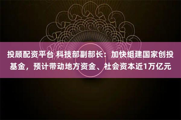 投顾配资平台 科技部副部长：加快组建国家创投基金，预计带动地方资金、社会资本近1万亿元
