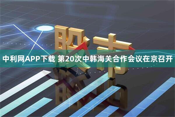中利网APP下载 第20次中韩海关合作会议在京召开